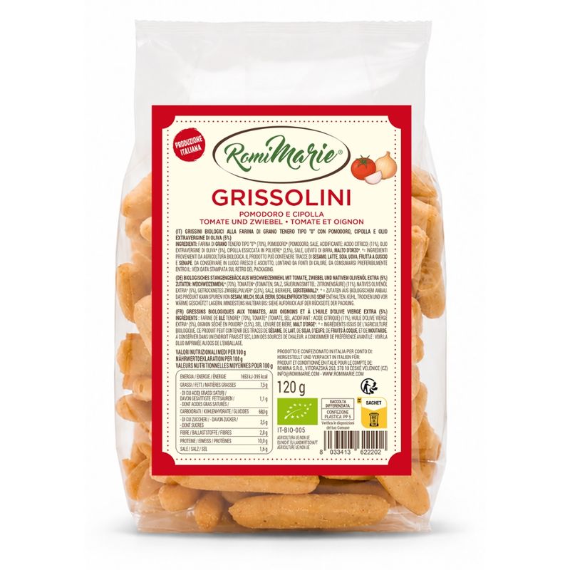 RomiMarie Grissolini mit Tomate und Zwiebel - Produktbild