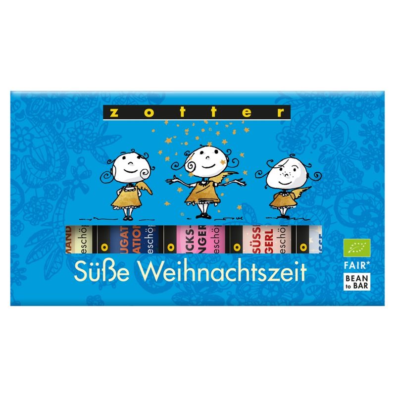 Zotter Schokolade Handgeschöpfte Schoko Minis Süße Weihnachtszeit - 5er - Produktbild