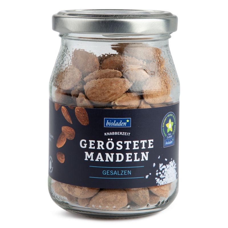 bioladen Geröstete Mandeln mit Salz im Pfandglas - Produktbild