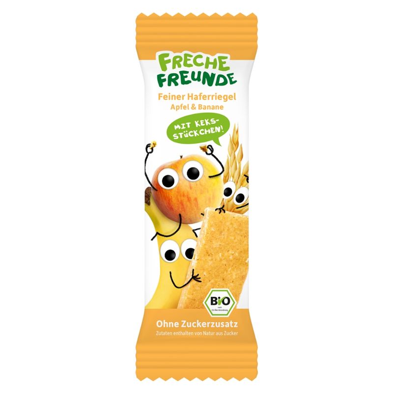 Freche Freunde FF Bio Feiner Haferriegel Apfel & Banane mit Keksstückchen 3x23g - Produktbild
