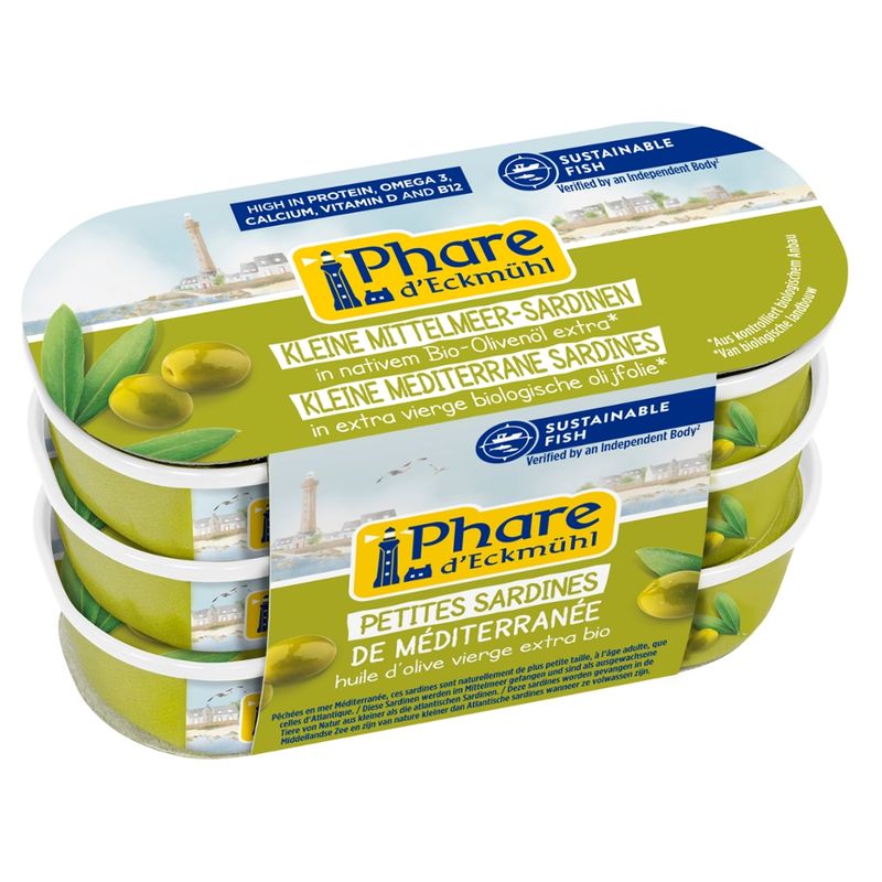 Phare d´Eckmühl Kleine Mittelmeer-Sardinen in nativem Bio-Olivenöl extra - Produktbild