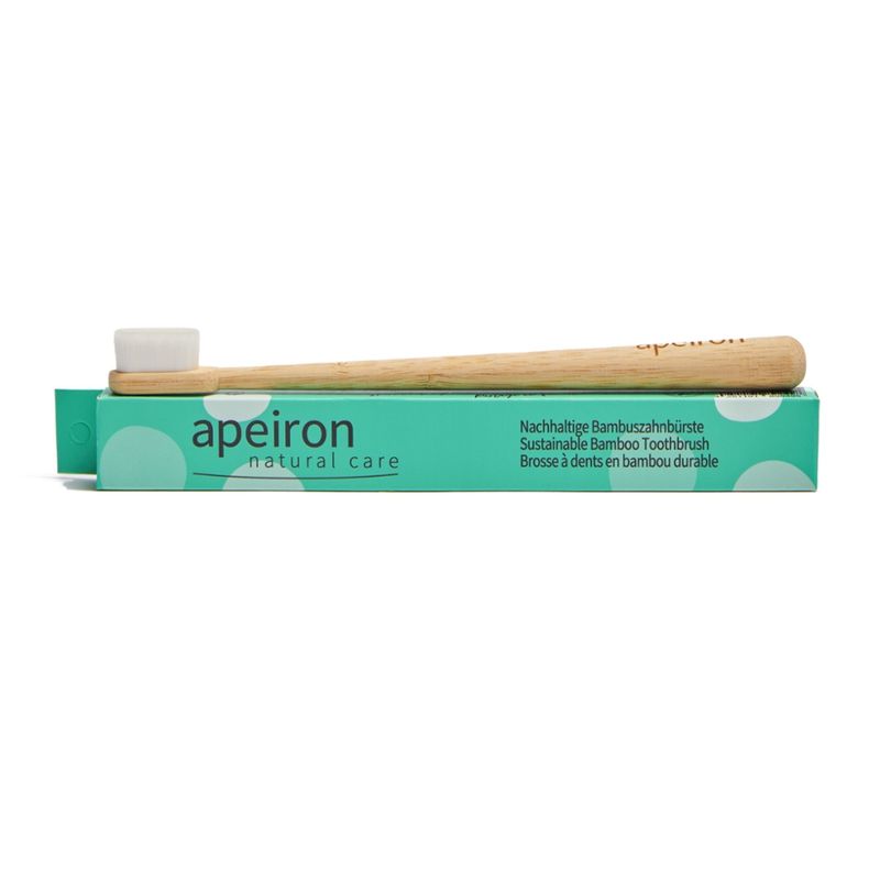 Apeiron Apeiron Finident Bambus-Zahnbürste, weiß - Produktbild