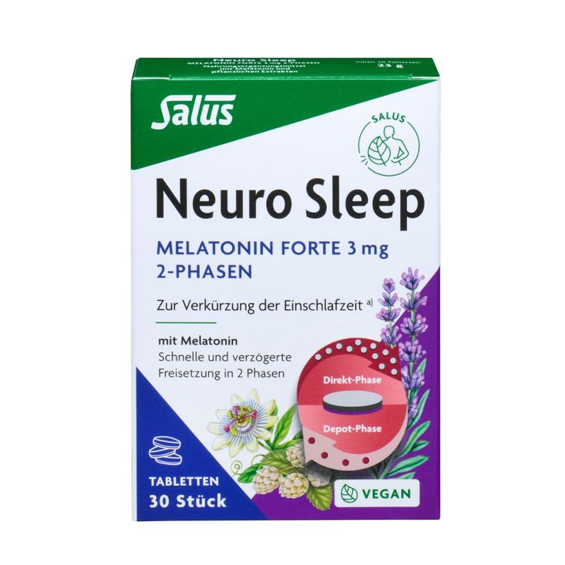 Salus® Neuro Sleep Melatonin Forte 3 mg 2 Phasen 30 Tbl - Produktbild