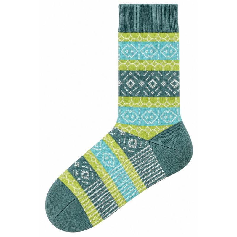 LIVING CRAFTS 1401 Hyggesocke green/mint/striped 43-45 - Produktbild