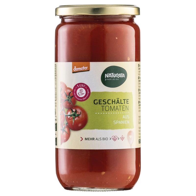 NATURATA Geschälte Tomaten in Tomatensaft - Produktbild