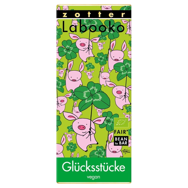 Zotter Schokolade Labooko Glückstücke – Kokos + Dunkel 70%   vegan - Produktbild