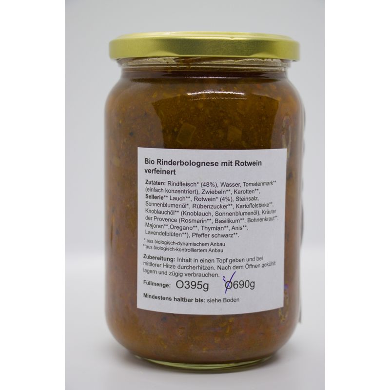 LindenGut Bio Rinderbolognese mit Rotwein verfeinert, 395g - Produktbild