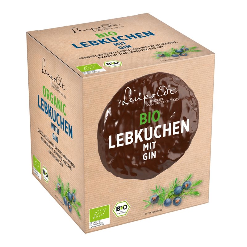 Leupoldt Feine Bio Oblaten-Lebkuchen mit Marzipan und Gin (45% vol.) - Produktbild
