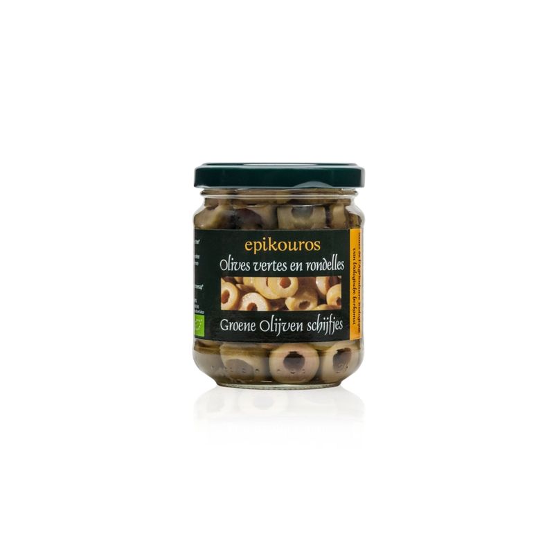 EPIKOUROS Grüne Olivenscheiben, in Lake, pasteurisiert - Produktbild