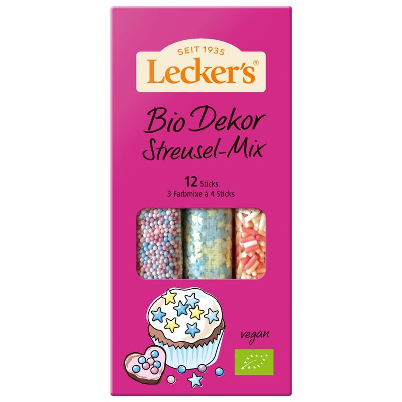 Lecker´s Lecker´s Bio Dekor Streusel Mix 3 x 4 Sticks á 10 g - Produktbild