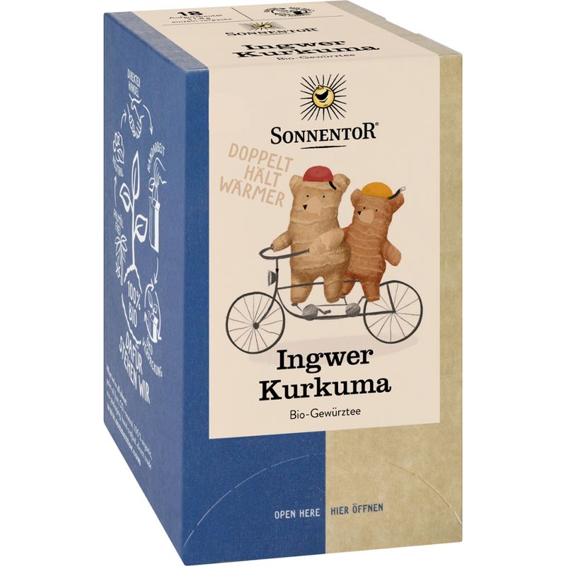 Sonnentor Ingwer Kurkuma Tee, Doppelkammerbeutel - Produktbild
