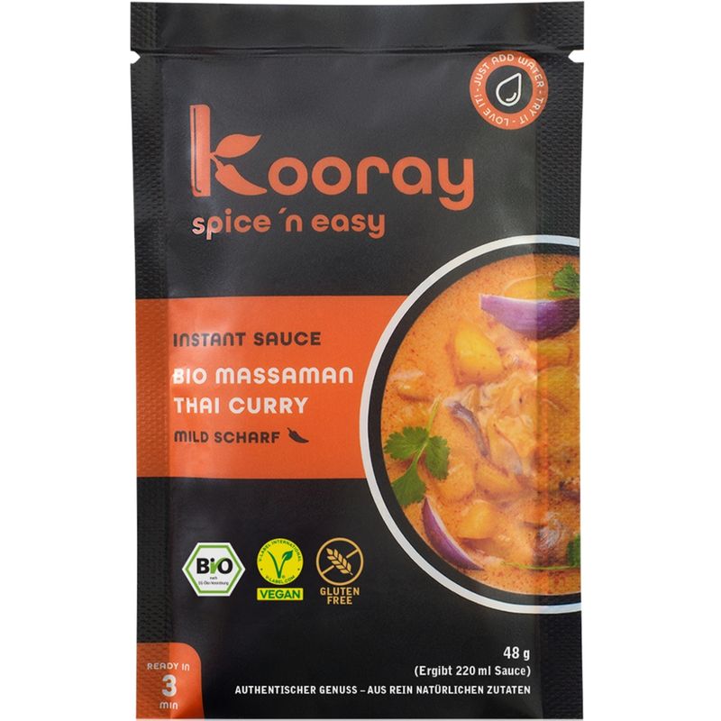 Kooray spice 'n easy Kooray spice ' n easy I Instant Sauce I Bio Massaman Thai Curry I mild scharf - Produktbild