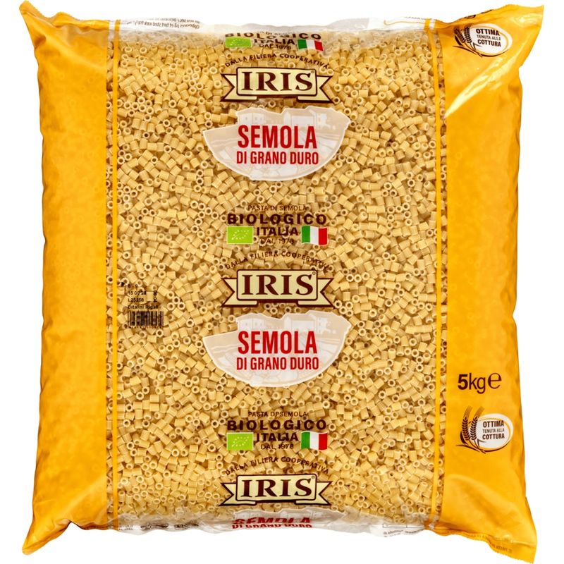 IRIS  Ditalini piccoli rigati, kleine Fingerhuetefötrmige helle Nudeln aus bio Hartweizengriess 5 kg - Produktbild