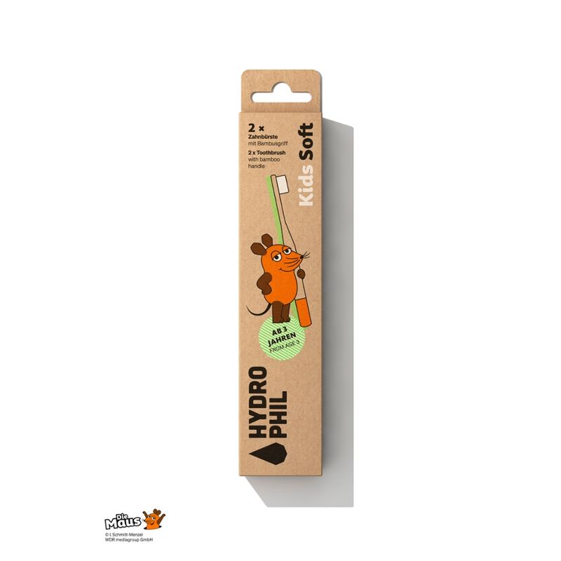 HYDROPHIL HYDROPHIL Kids Zahnbürste mit Bambusgriff - "Die Maus" - Produktbild