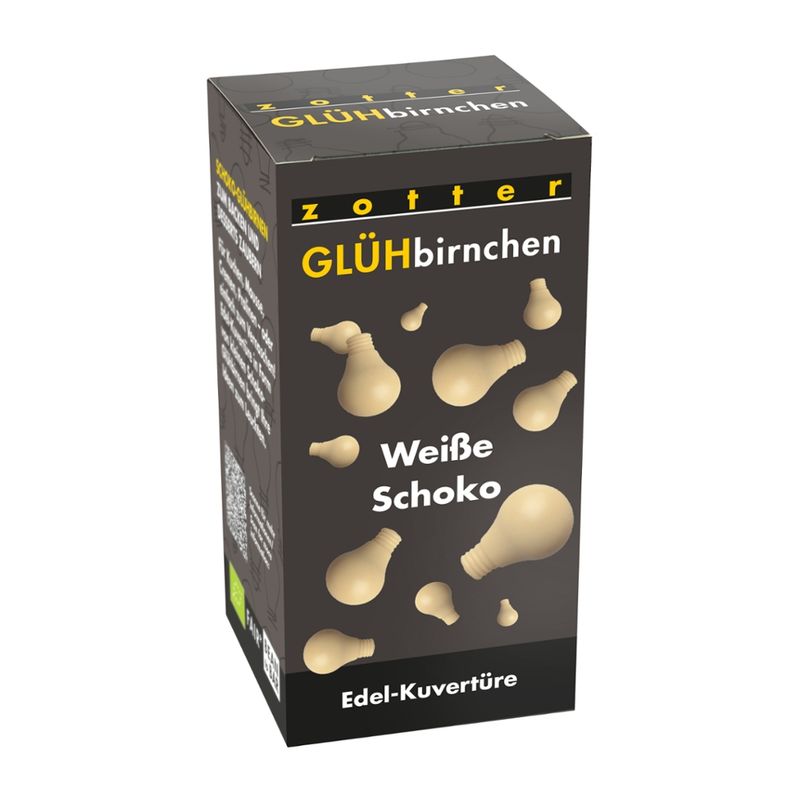 Zotter Schokolade Glühbirnchen - Weiße Schoko - Produktbild