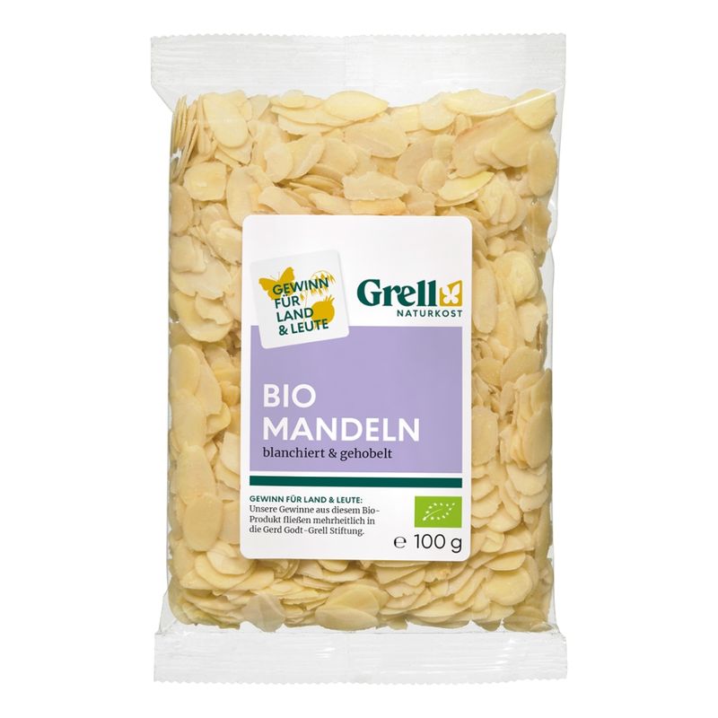Grell Naturkost Mandeln blanchiert, gehobelt - Produktbild