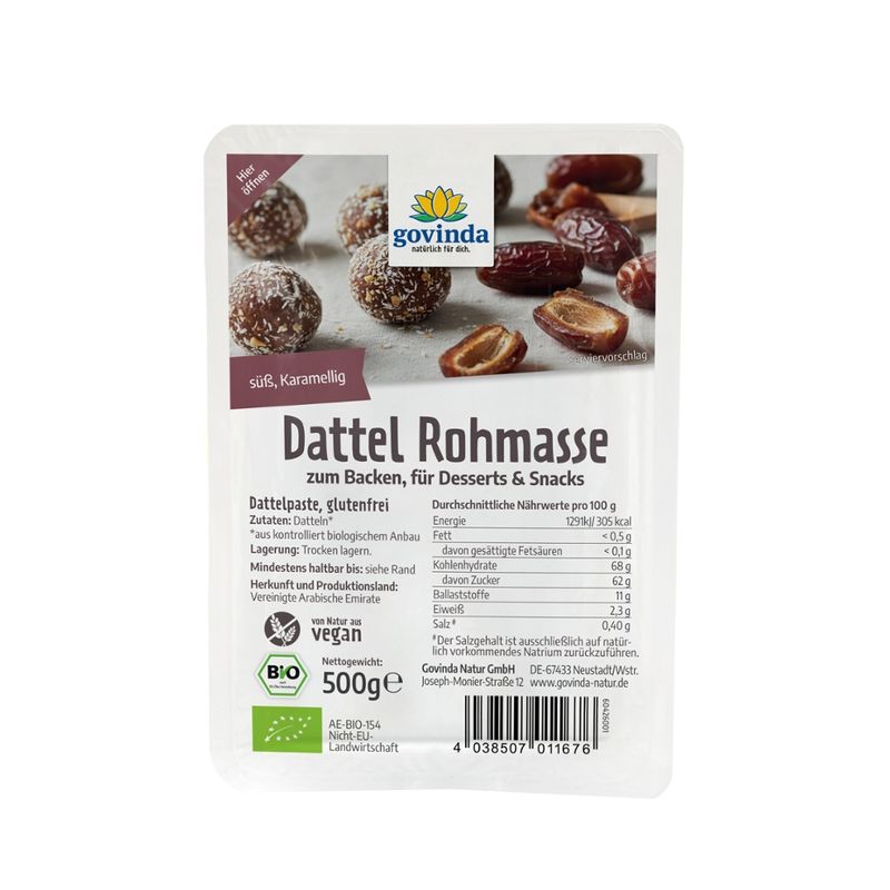 Govinda Govinda Dattel Rohmasse 500g - Produktbild