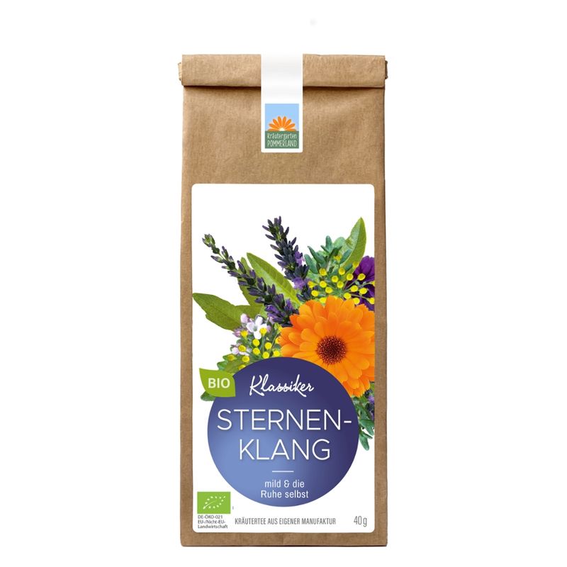 Kräutergarten Pommerland Sternenklang - Bio Abendtee in der Papiertüte - Produktbild