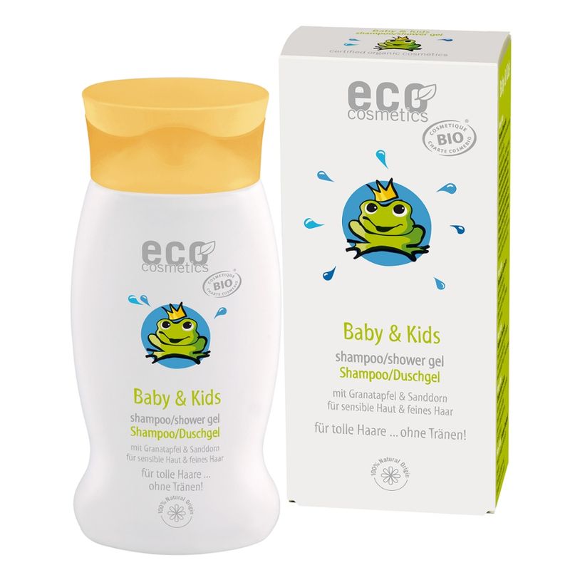 eco cosmetics Baby & Kids Shampoo & Duschgel mit Granatapfel und Sanddorn - Produktbild