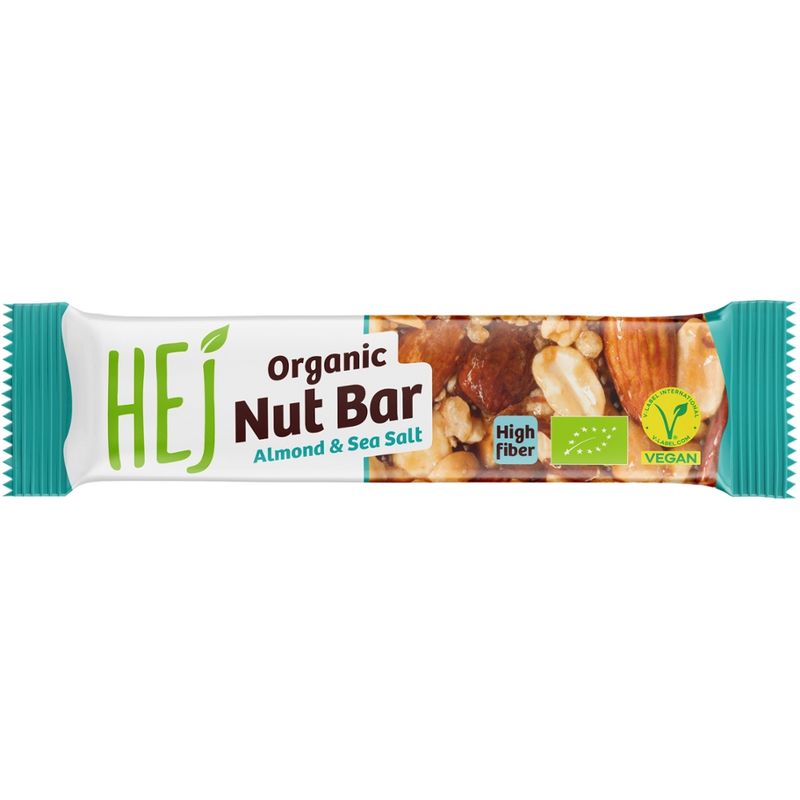 HEJ Natural HEJ Organic Nut Bar - 1 x 40g - Almond & Sea Salt, glutenfrei, vegan, bio - Produktbild