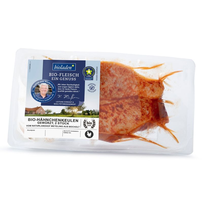 bioladen Hähnchenkeulen, gewürzt, 2 Stück - Produktbild