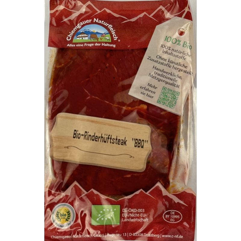 Chiemgauer Naturfleisch Bio-Rinderhüftsteak BBQ, ca. 350 g, 2 St., SB, kbA - Produktbild