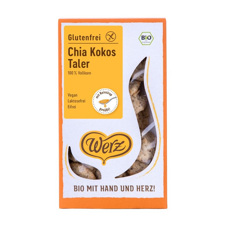 Naturkornmühle Werz Chia Kokos Taler, Reis Vollkornkekse, glutenfrei - Produktbild