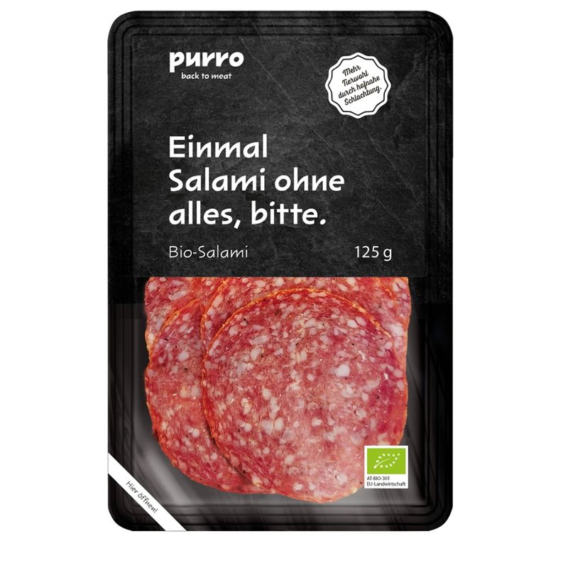 PURRO PUR BIO-Salami e125g GS/atmo - Produktbild