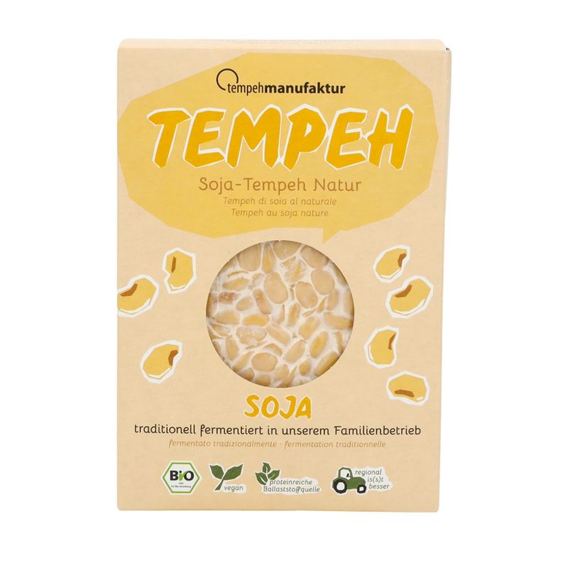 tempehmanufaktur  Tempeh Natur, Haltbar - aus regional angebauten Bio-Sojabohnen - Produktbild