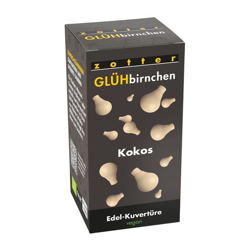 Zotter Schokolade Glühbirnchen - Kokos - Produktbild