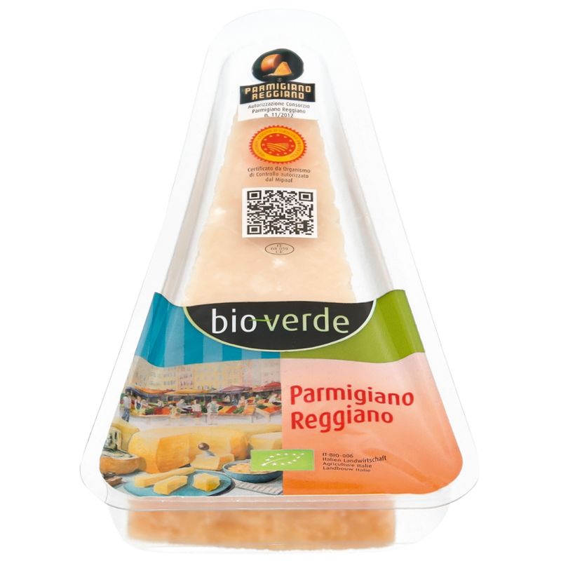 bio-verde Parmigiano Reggiano D.O.P. italienischer Hartkäse, egalisiert 125 g - Produktbild