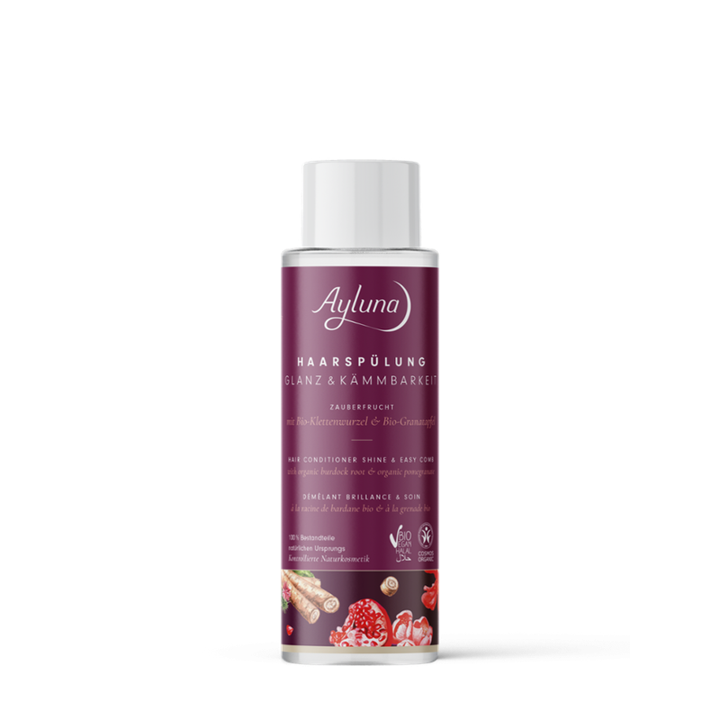 Ayluna Haarspülung Glanz & Kämmbarkeit Zauberfrucht mit Bio-Klettenwurzel & Bio-Granatapfel - Produktbild