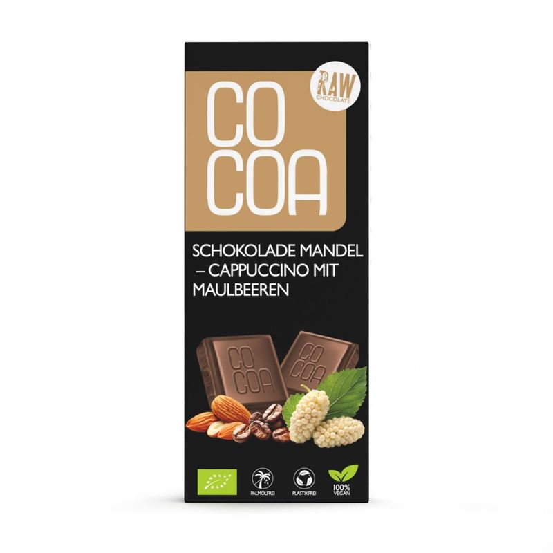 Cocoa Cocoa Rohkostschokolade Mandel/ Cappuccino mit Maulbeeren - Produktbild