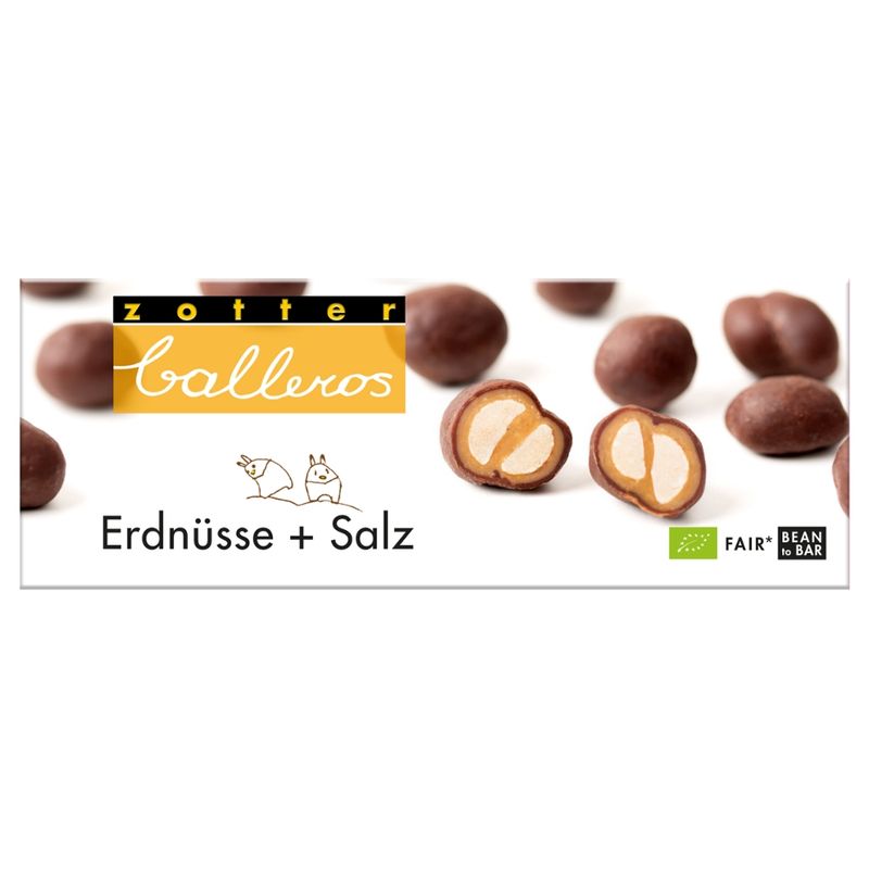 Zotter Schokolade Balleros "Erdnüsse + Salz" - Produktbild