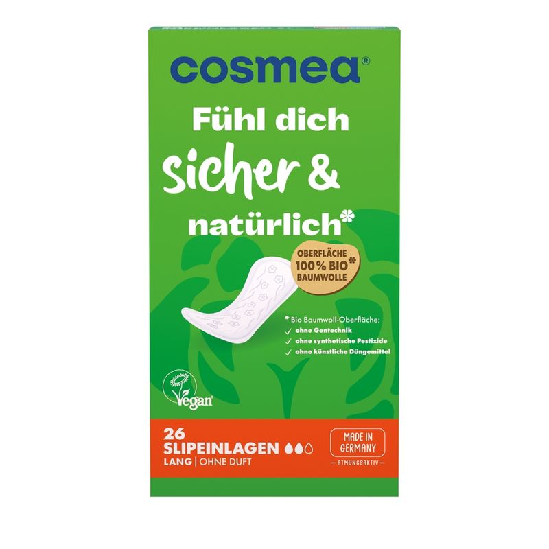 COSMEA®  cosmea® Bio Baumwoll-Oberfläche Lang, ohne Duft, 26 Stück - Produktbild