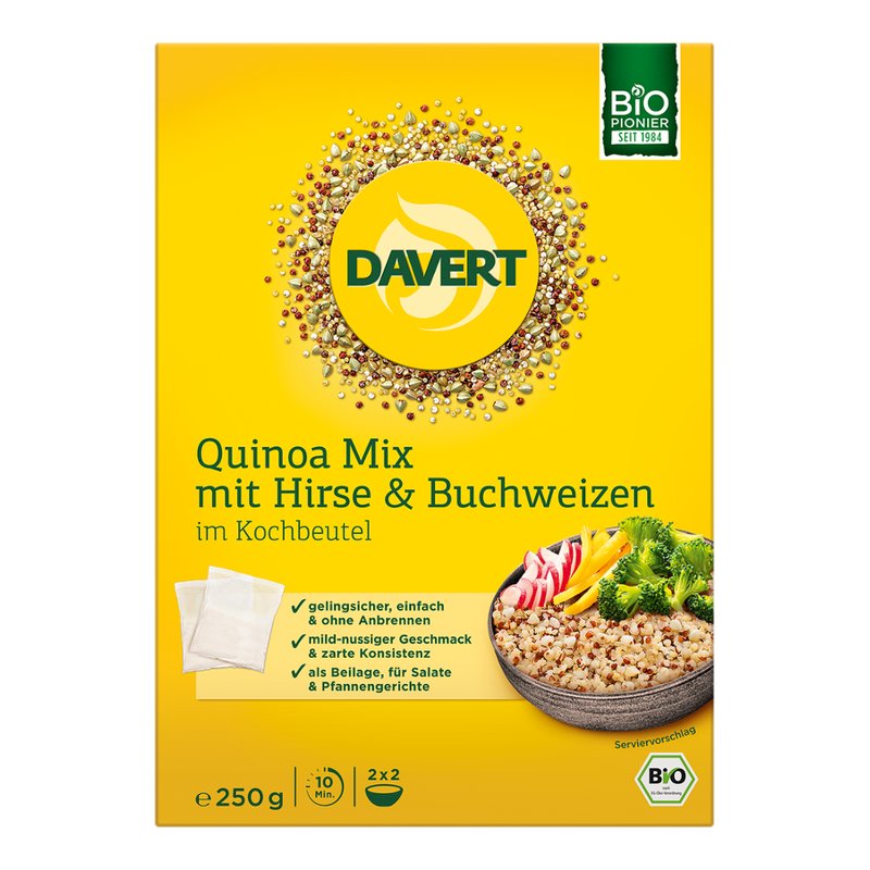 Davert Quinoa Mix Hirse Buchweizen im Kochbeutel 250g - Produktbild