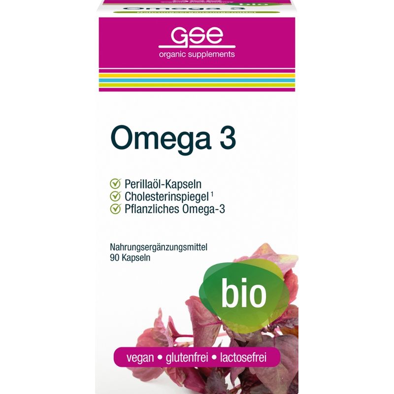 GSE  Omega 3 - Perillaöl (Bio), 90 Kapseln à 600 mg - Produktbild