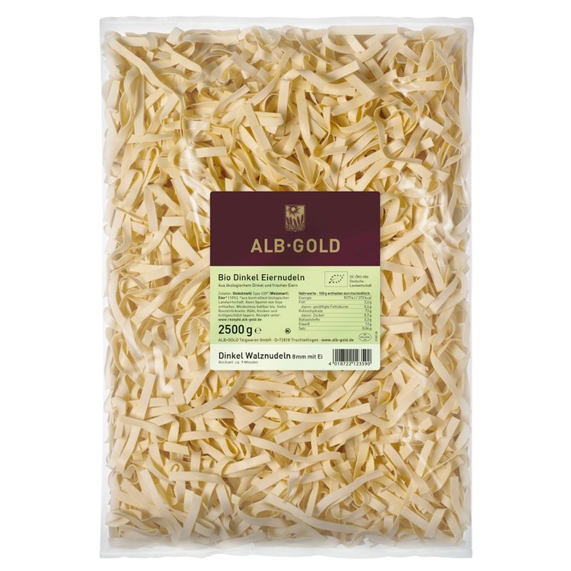 ALB-GOLD AG Bio Dinkel-Walznudeln mit Ei 3 x 2,5 kg - Produktbild