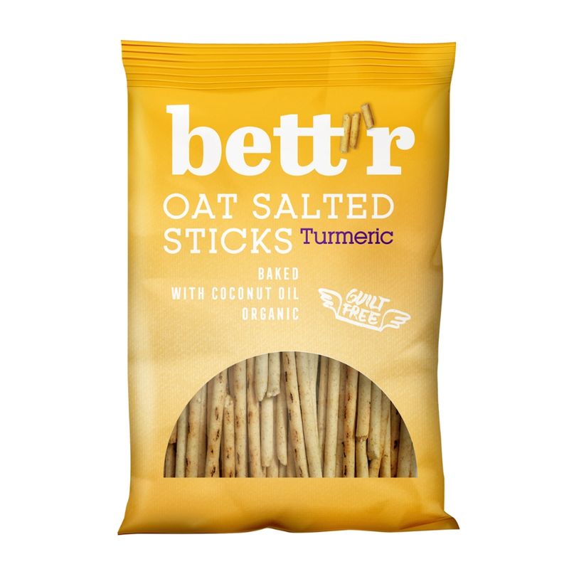 Bett'r Bio Oat Sticks with Turmeric, 50g, Bettr - Produktbild