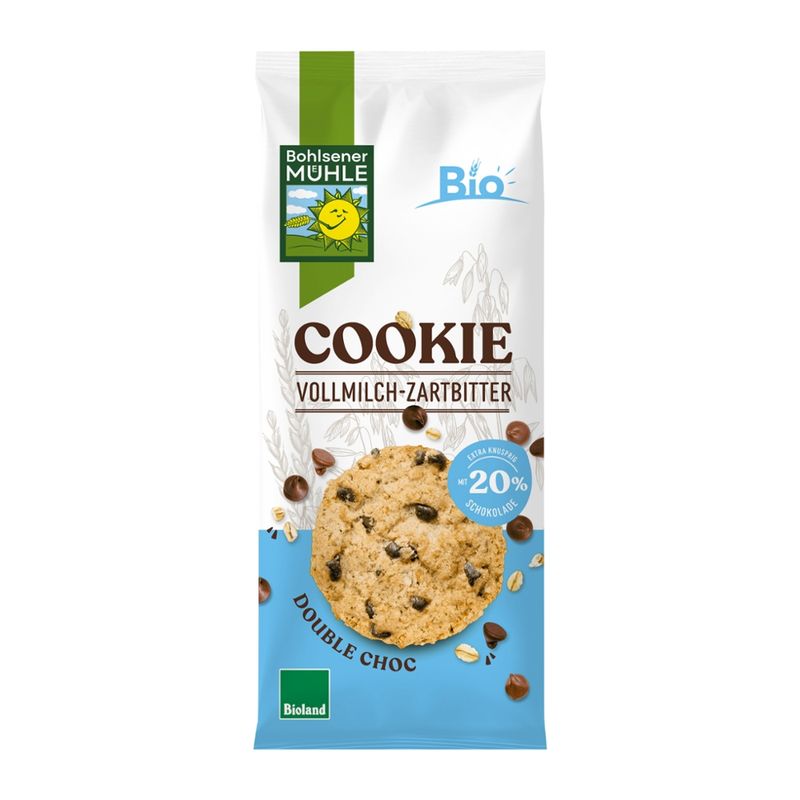 Bohlsener Mühle Bio Cookie Vollmilch-Zartbitter Bioland - Produktbild