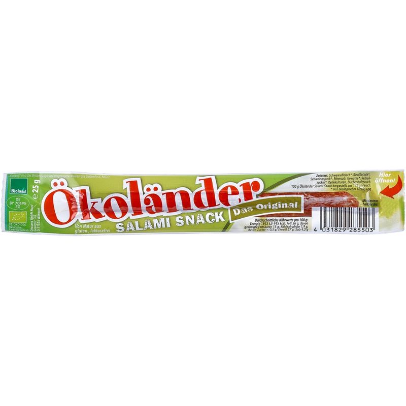 ÖKOLAND Ökoländer Salami-Snack Das Original - Produktbild