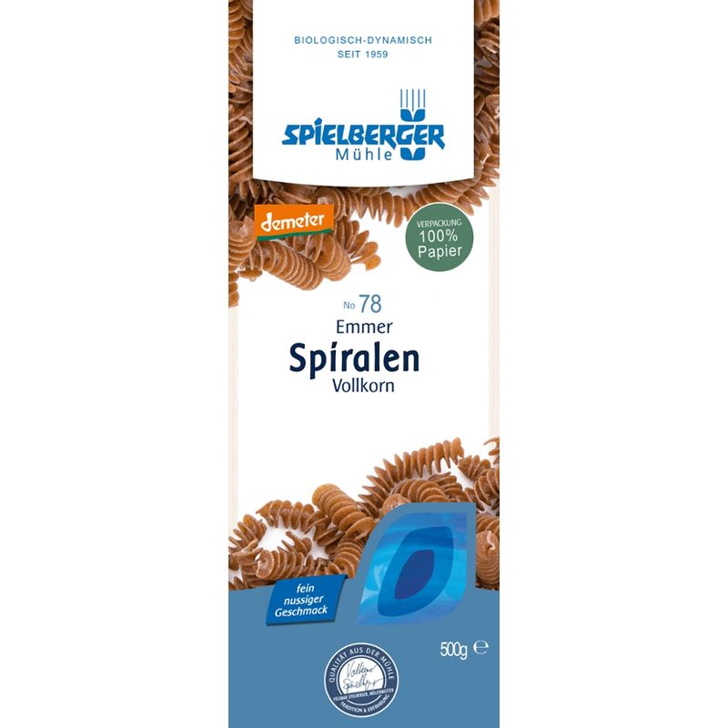 Spielberger Mühle Emmer Spiralen, vollkorn, demeter - Produktbild