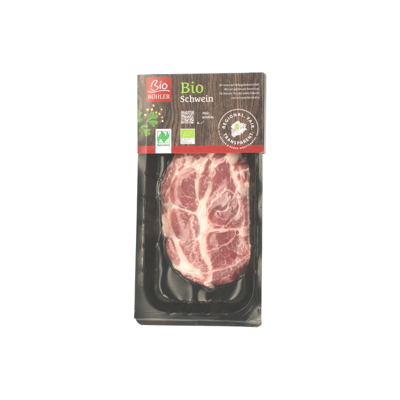 Bio Bühler Bio Schweinehalssteak - Skinpack - Produktbild