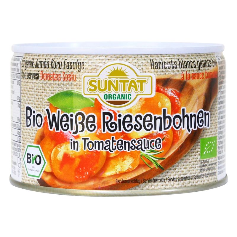 SUNTAT Bio Weiße Riesenbohnen in Tomatensauce - Produktbild