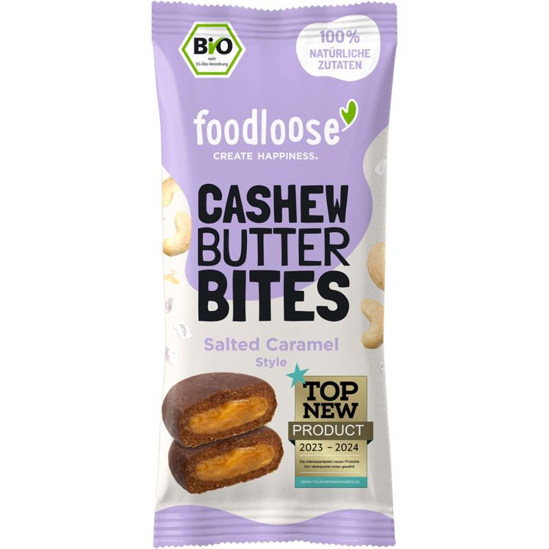foodloose foodloose Bio-Cashew Butter Bites Salted Caramel 2x20g - Produktbild