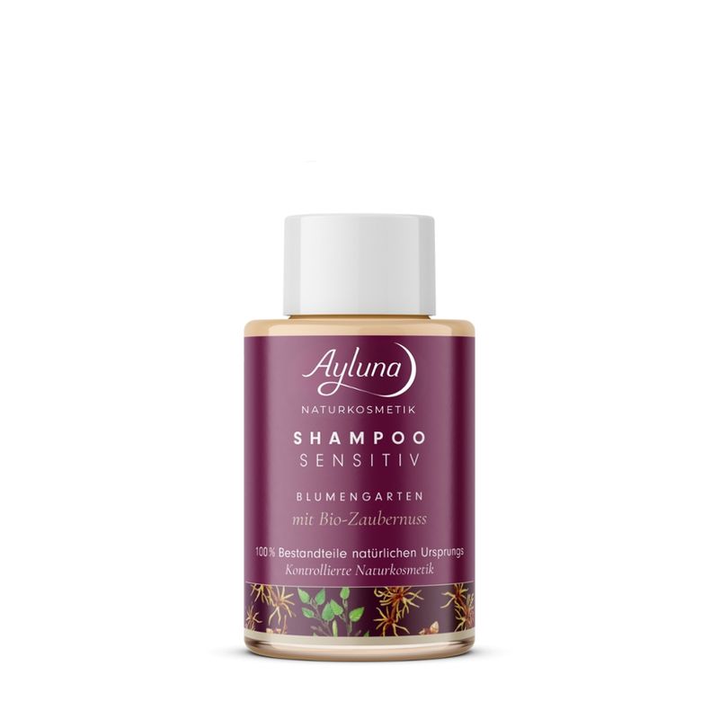 Ayluna Shampoo Sensitiv Blumengarten mit Bio-Zaubernuss - Produktbild