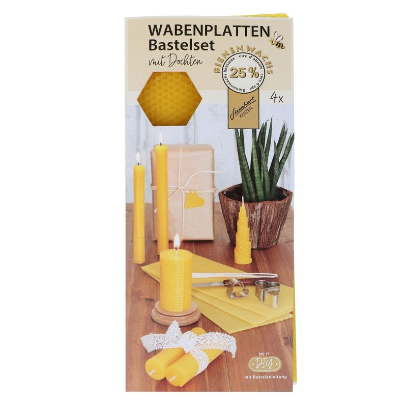 Steinhart Kerzen 4er-Wabenplatten Bastel-Set, 25% BW ca. 300/120 mm, honig - Produktbild