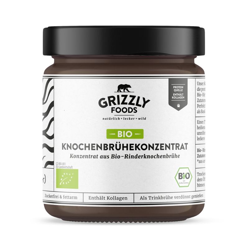Grizzly Foods Bio Rinderknochenbrühekonzentrat 400g - Produktbild