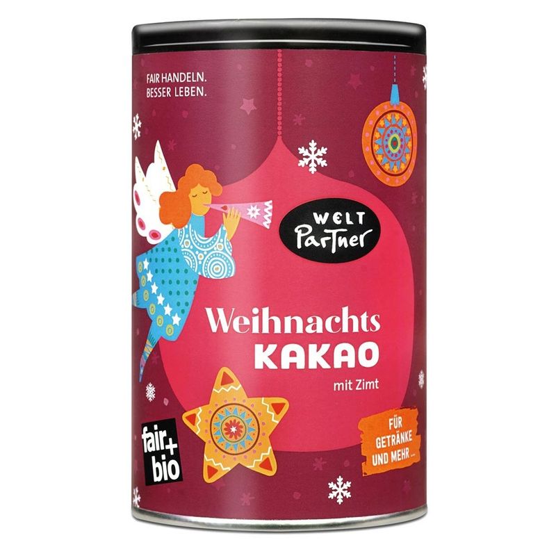 WeltPartner Weihnachts-Kakao mit Zimt, Trinkschokoladenpulver, bio, vegan - Produktbild