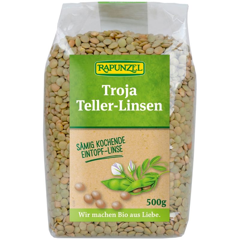 Rapunzel Troja Teller-Linsen, grün bis braun - Produktbild